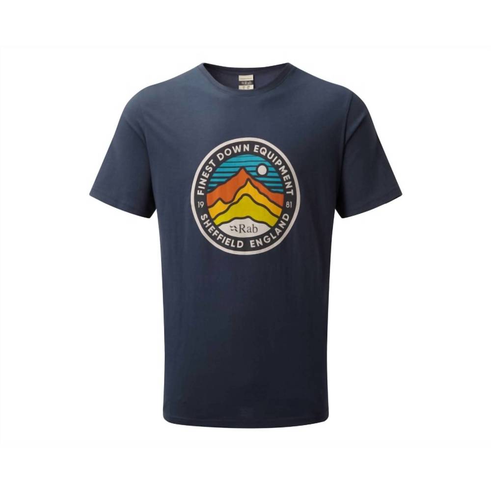NEW RAB men's stance 3 peaks short sleeve tee top in deep ink